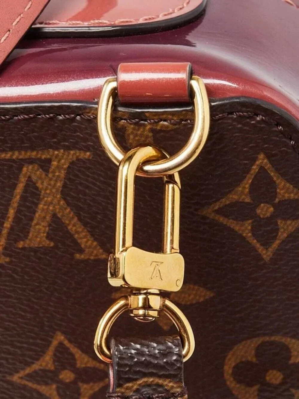 Louis Vuitton Monogram Coated Canvas/Vieux Rose Vernis Hot Springs Backpack Bag